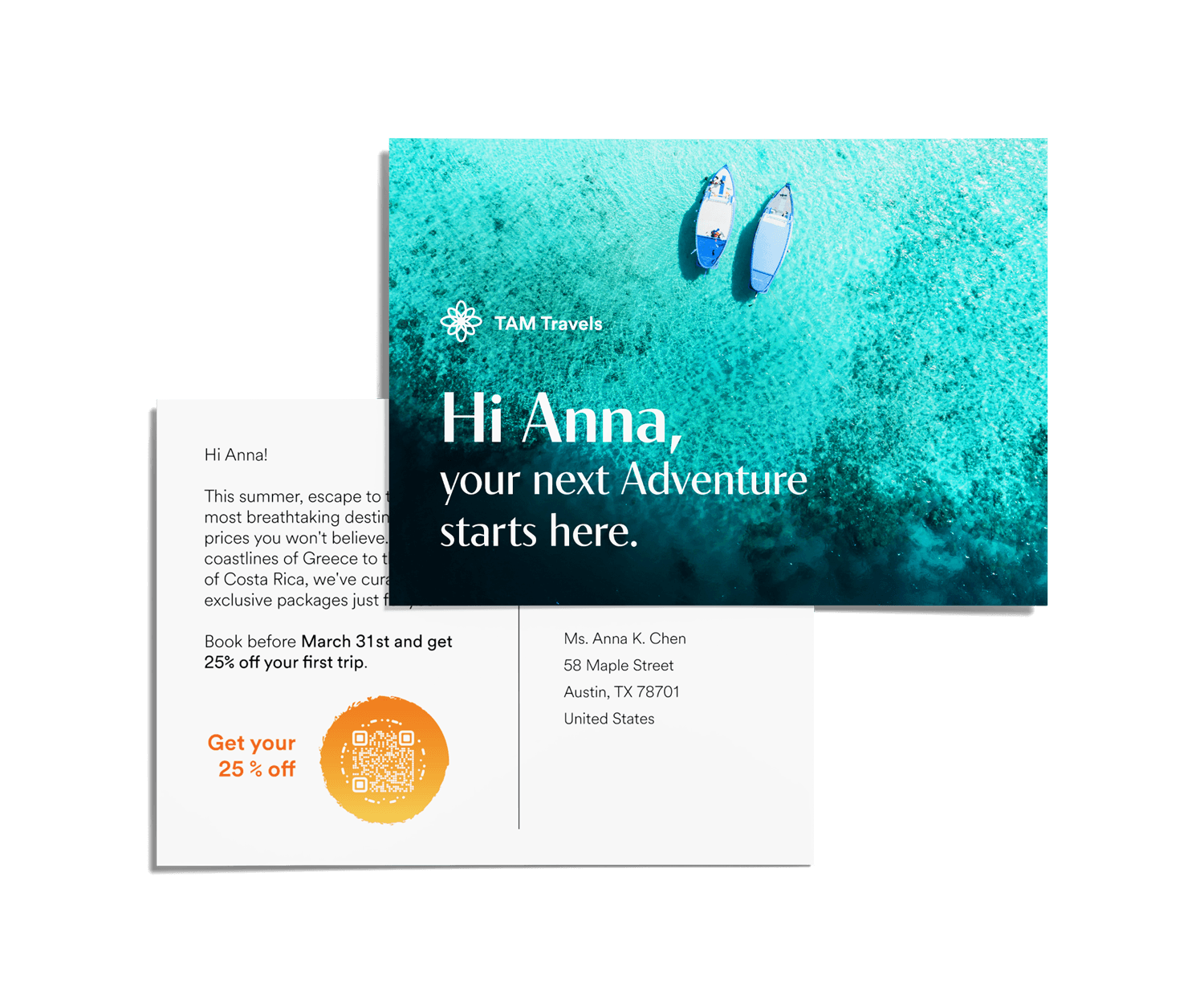 Personalized direct mail letter with QR code