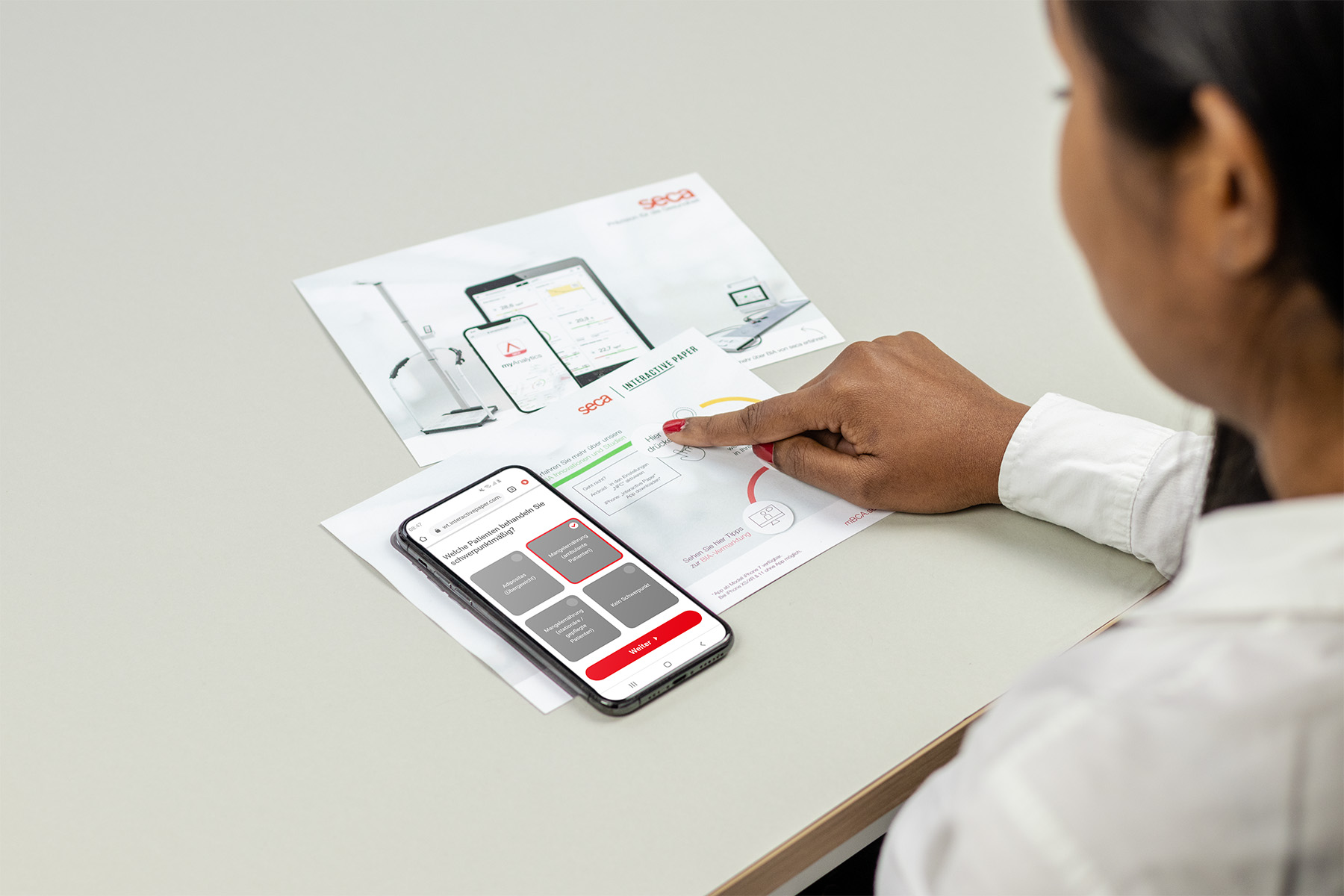 seca using Interactive Paper for their marketing